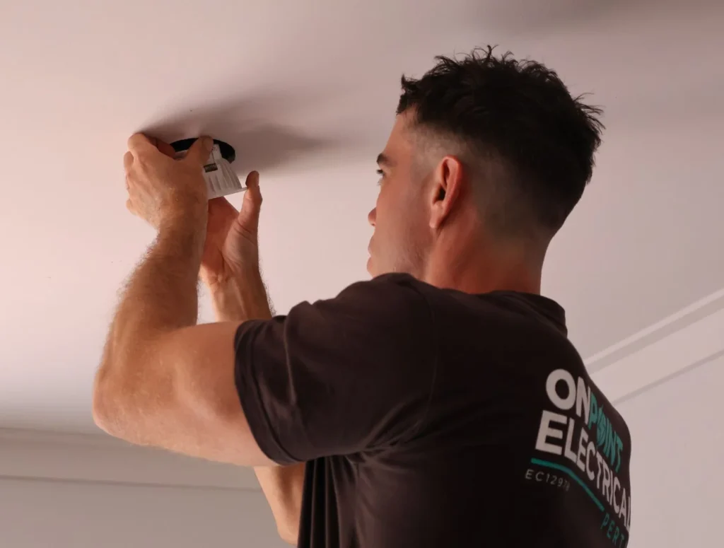 LED downlight installation in Woodlands Perth home